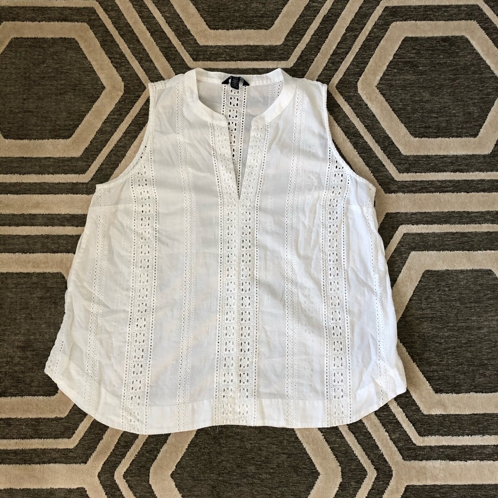 White eyelet tank top